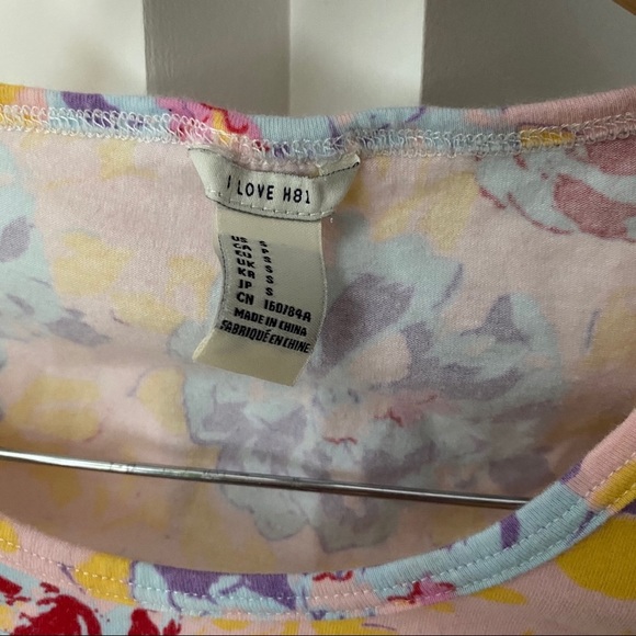 F21 Orange Floral Scoop Neck Crop Ballerina Tee - Picture 2 of 4